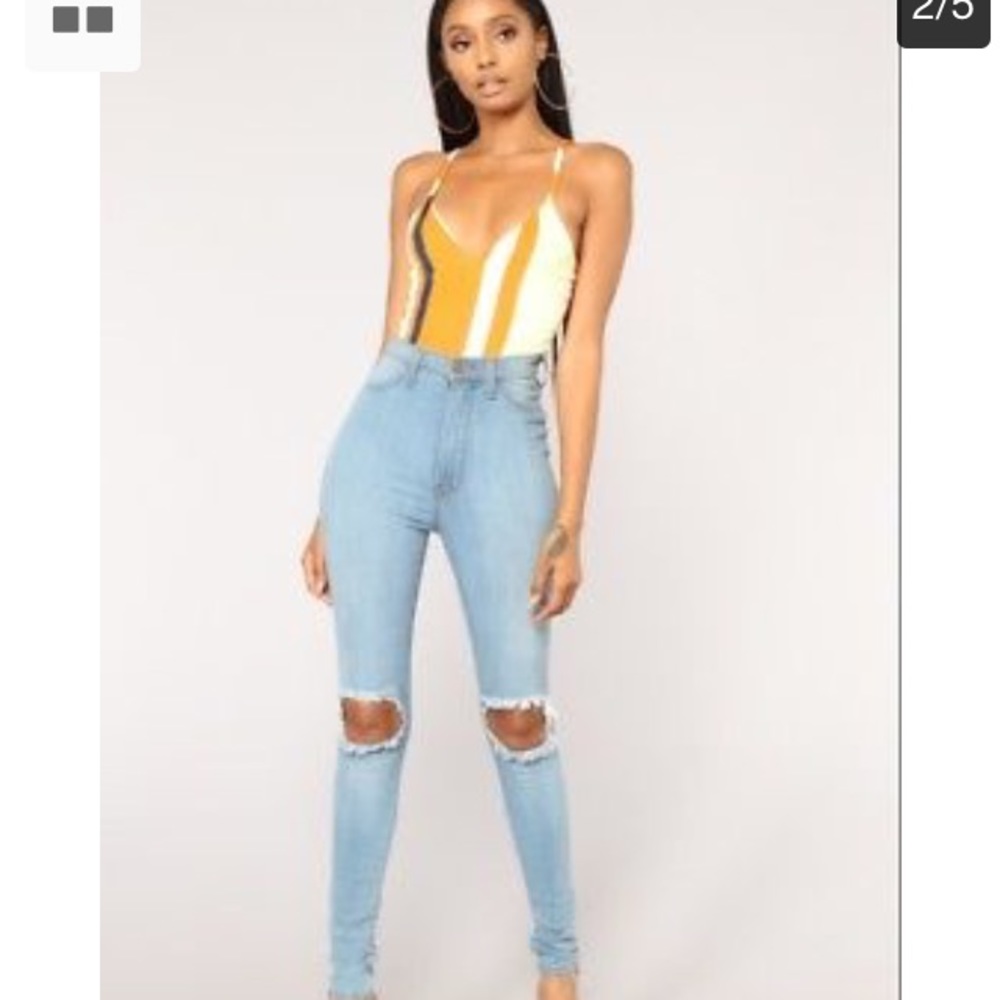 Fashion Nova bright multi-color bodysuit